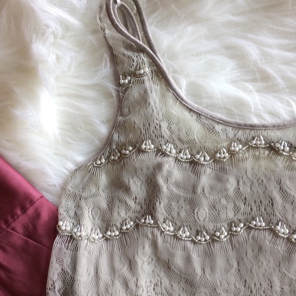 Lace Beaded Floral Crop Top - Picture 3 of 7